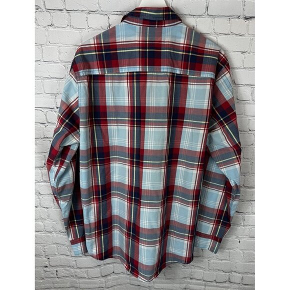 BODEN Mens’ Blue Red Plaid Button Up Long Sleeve Shirt Size XL - Picture 7 of 8